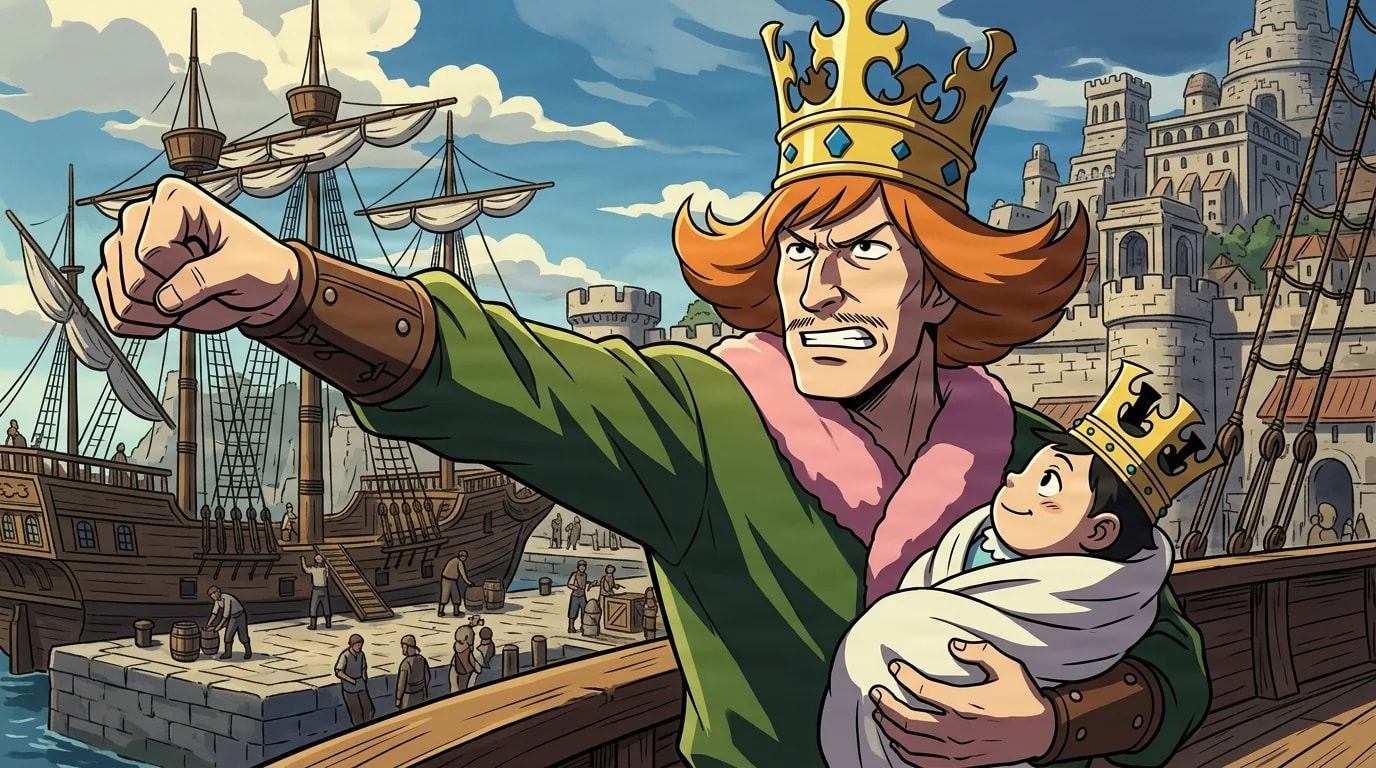 Mr. 9 from One Piece in a close-framed cel-shaded anime scene with a detailed environment