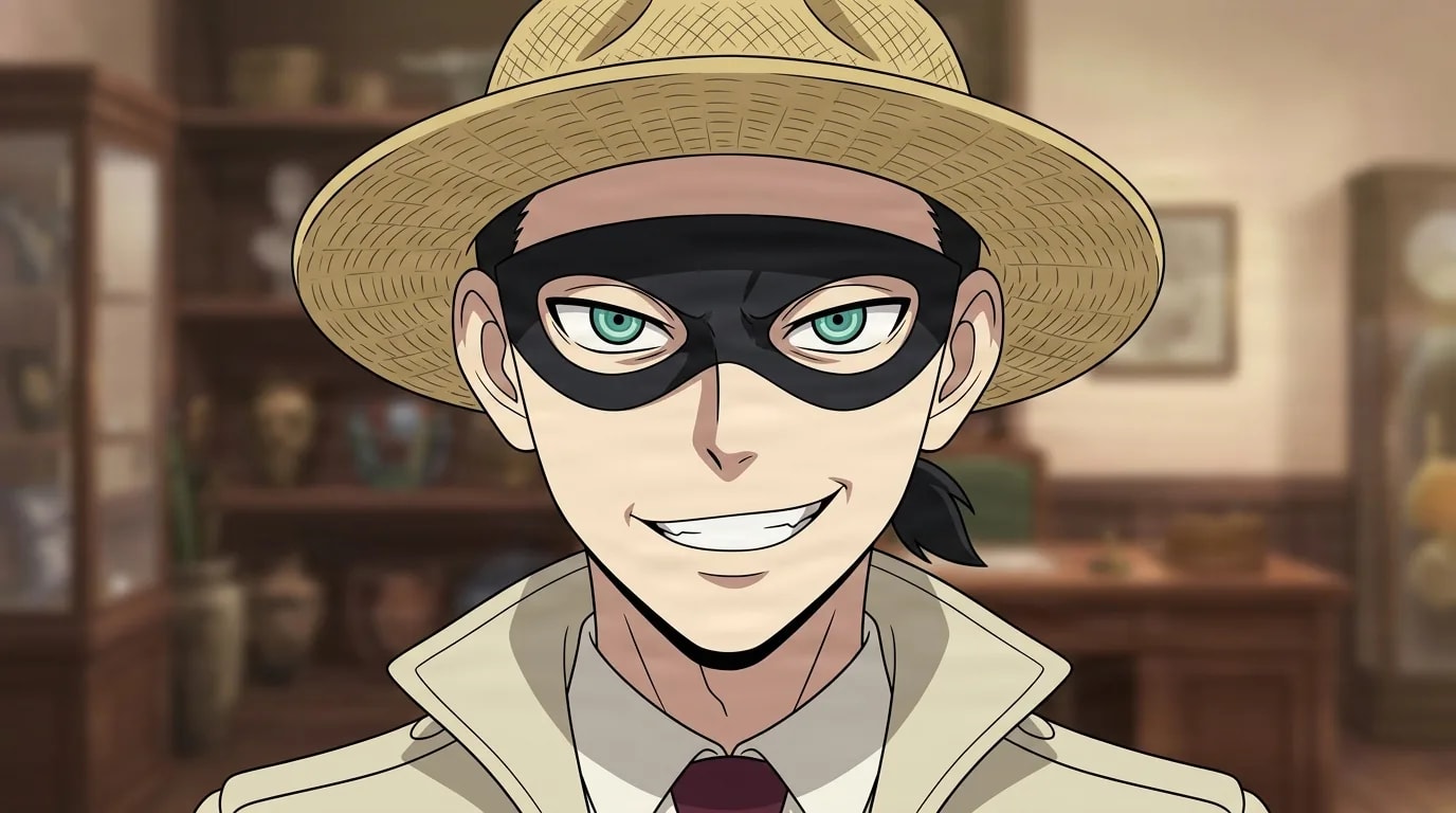 Bondman from Spy X Family in a close-framed cel-shaded anime scene with a detailed environment