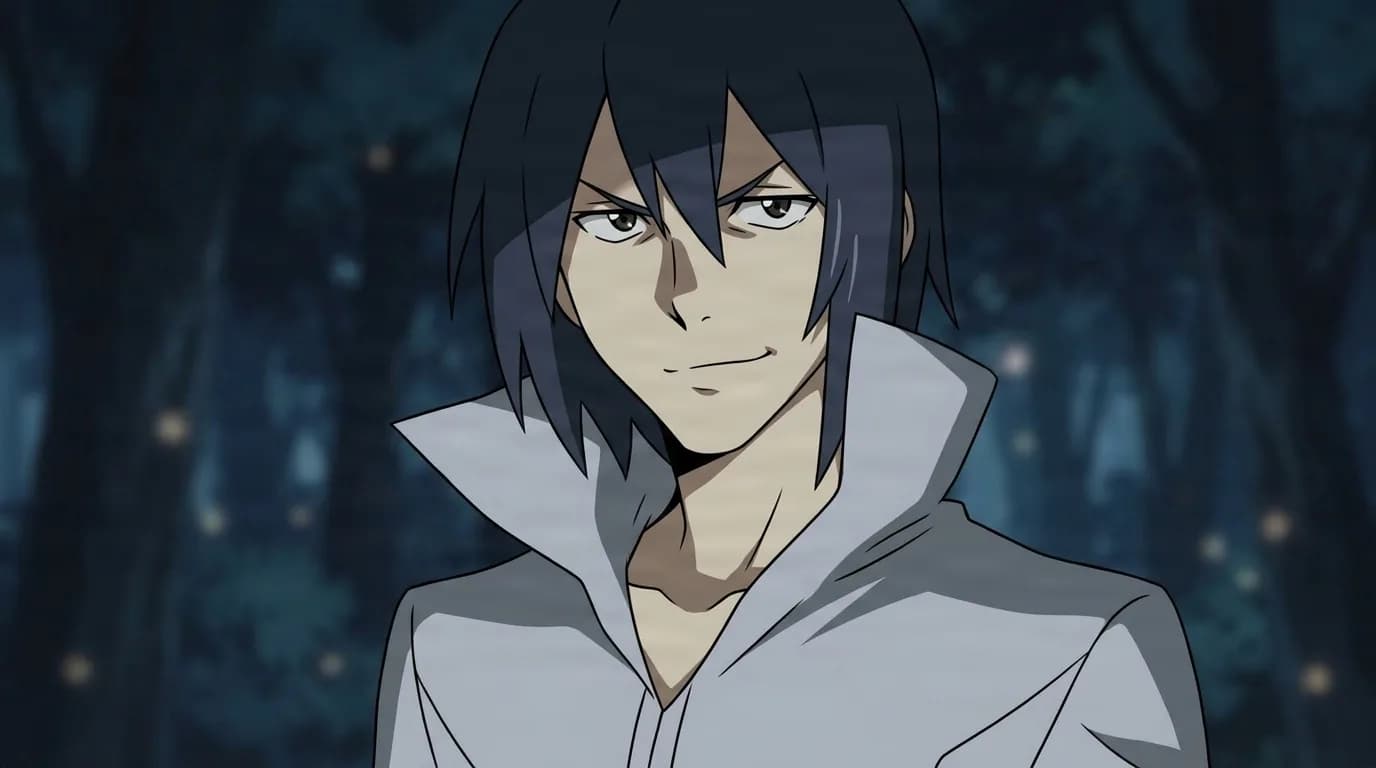 Iraak Coega from Gurren Lagann in a close-framed cel-shaded anime scene with a detailed environment