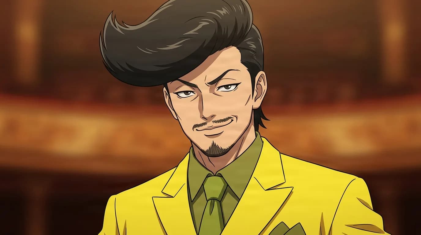 Dandy from One Piece in a close-framed cel-shaded anime scene with a detailed environment